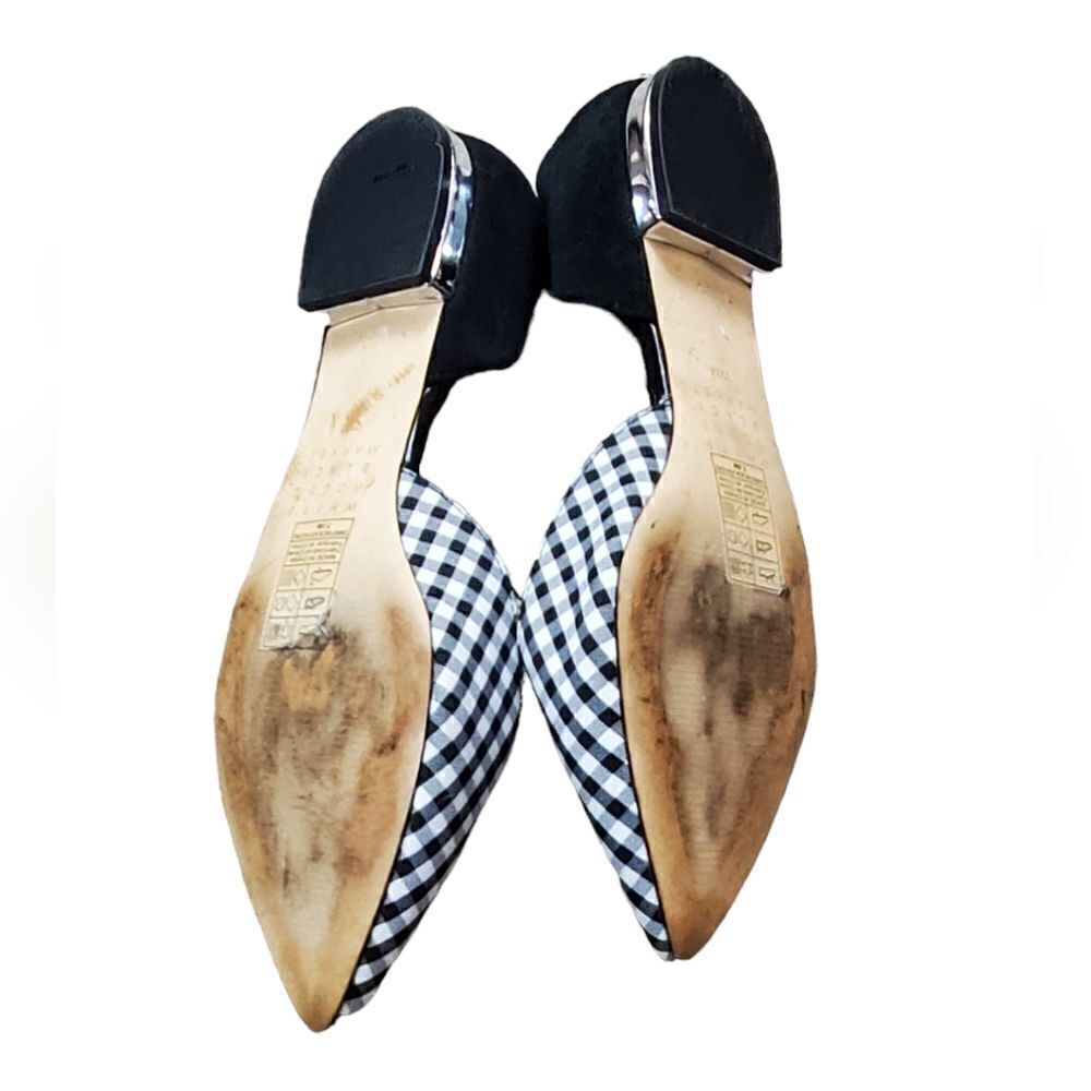 White House Black Market Gingham Flat Slip on Shoes - Picture 4 of 5